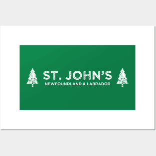 St. John&#39;s NL || Retro Tree || Newfoundland &amp; Labrador Clothing Posters and Art